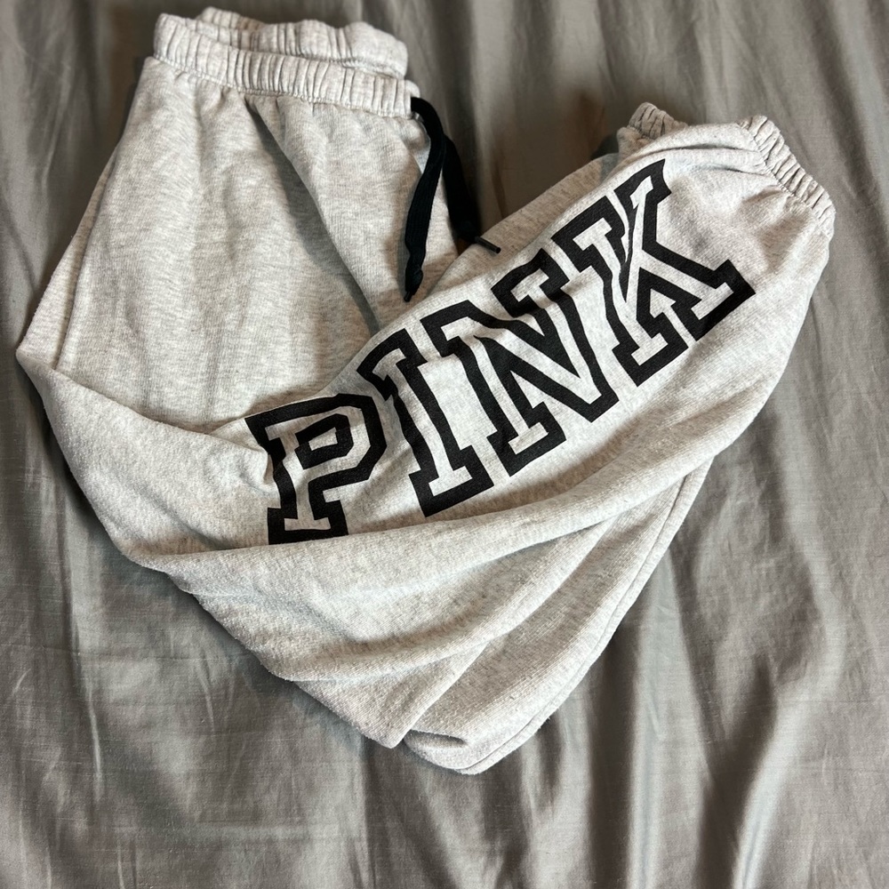 PINK Grey & Black Sweatpants